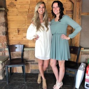 white off the shoulder dress!